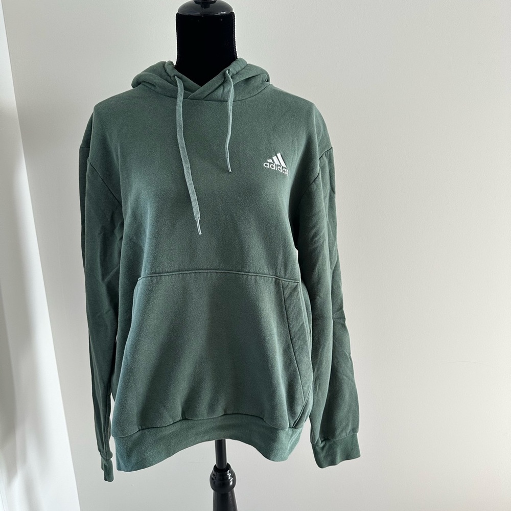 Men’s Adidas Green Feel Cozy Essentials Fleece Pullover‎ Hoodie Size L